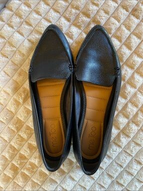 me too Black Pointed Toe Slip-On Flats